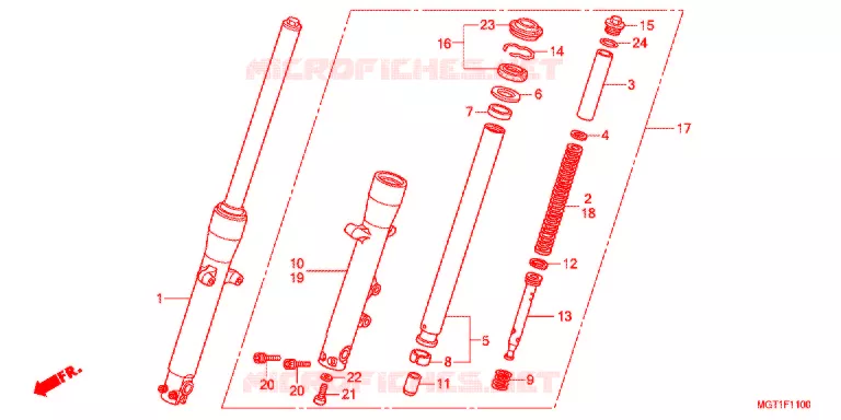 FOURCHE Honda MOTO 400 VT 2013  VT400SB