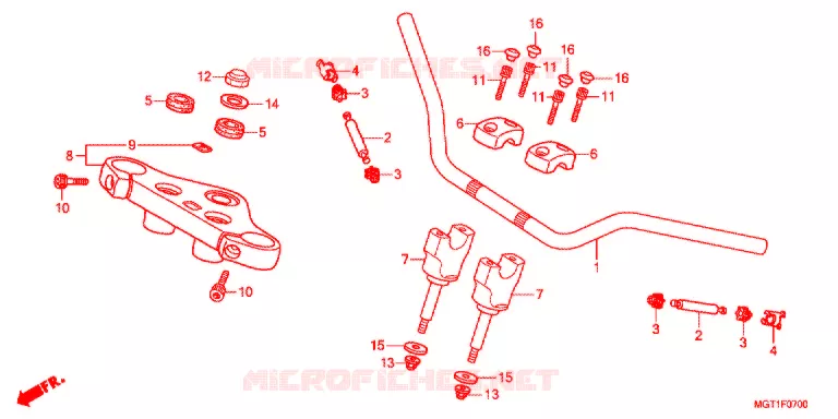 GUIDON - TE DE FOURCHE Honda MOTO 400 VT 2012  VT400SB