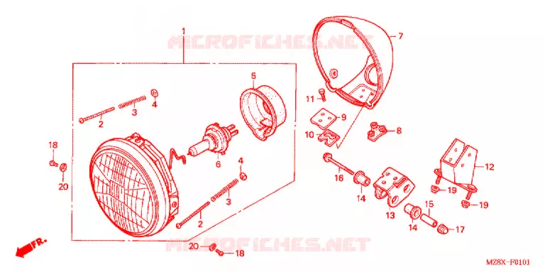 PHARE (2) Honda MOTO 600 SHADOW 2001  VT600C1