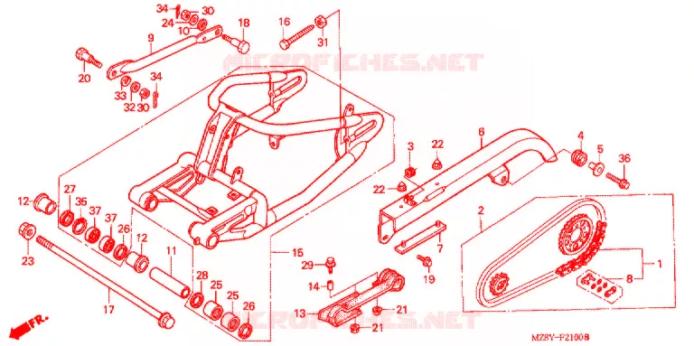 BRAS OSCILLANT Honda MOTO 600 SHADOW 2001  VT600C1