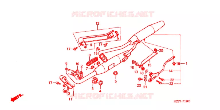 SILENCIEUX D'ECHAPPEMENT Honda MOTO 600 SHADOW 2001  VT600C1