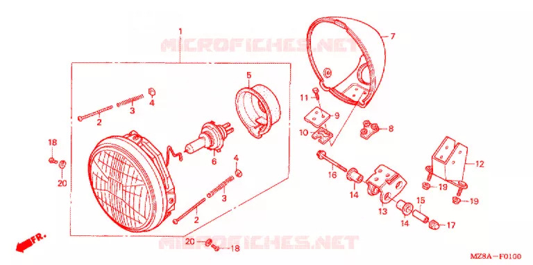 PHARE Honda MOTO 600 SHADOW 2002  VT600C2