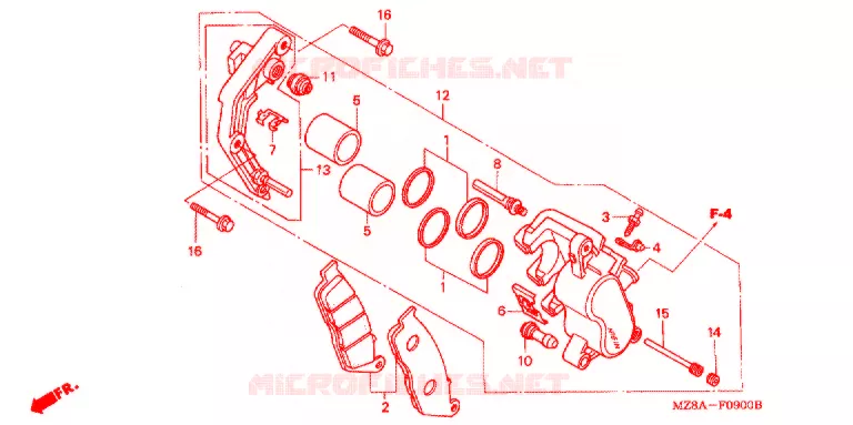 ETRIER DE FREIN AVANT Honda MOTO 600 SHADOW 2002  VT600C2
