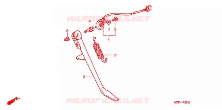 BEQUILLE LATERALE Honda MOTO 600 SHADOW 2002  VT600C2
