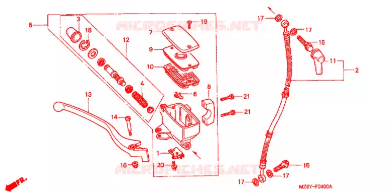 MAITRE CYLINDRE DE FREIN AVANT Honda MOTO 600 SHADOW 2002  VT600C2