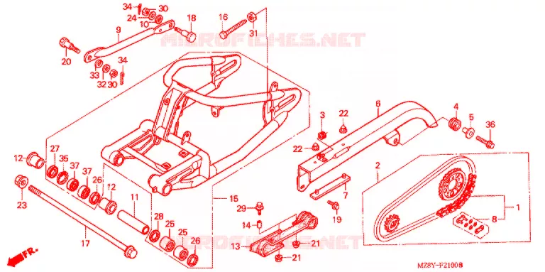 BRAS OSCILLANT Honda MOTO 600 SHADOW 2003  VT600C3