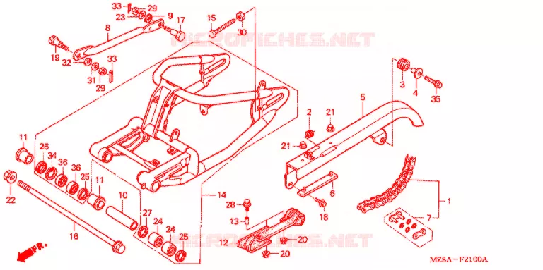 BRAS OSCILLANT Honda MOTO 600 SHADOW 2004  VT600C4