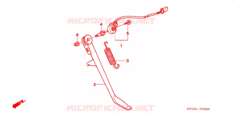 BEQUILLE Honda MOTO 600 SHADOW 2006  VT600C6