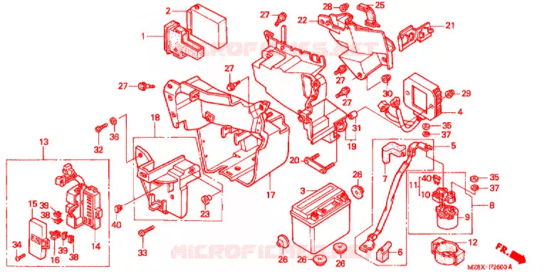 BATTERIE Honda MOTO 600 SHADOW 2001  VT600CD1
