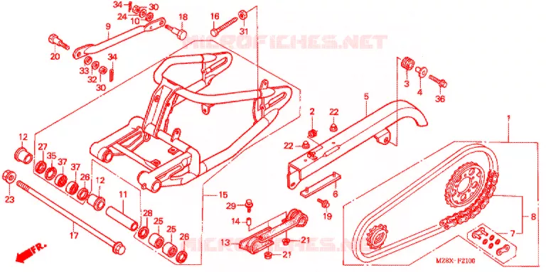 BRAS OSCILLANT Honda MOTO 600 SHADOW 2001  VT600CD1