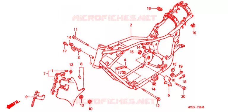 CADRE Honda MOTO 600 SHADOW 2001  VT600CD1