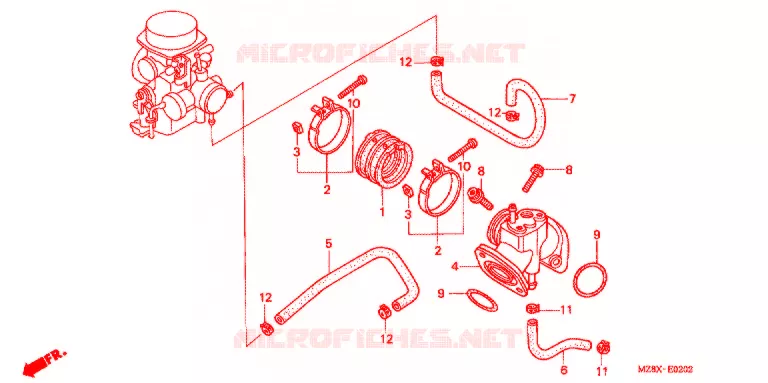 COLLECTEUR D'ADMISSION Honda MOTO 600 SHADOW 2001  VT600CD1