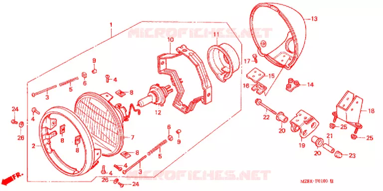 PHARE (1) Honda MOTO 600 SHADOW 2001  VT600CD1