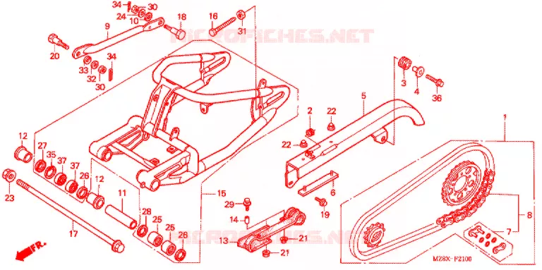 BRAS OSCILLANT Honda MOTO 600 SHADOW 2001  VT600CD1