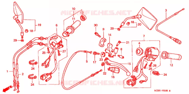 COMMODOS - POIGNEES Honda MOTO 600 SHADOW 2001  VT600CD1