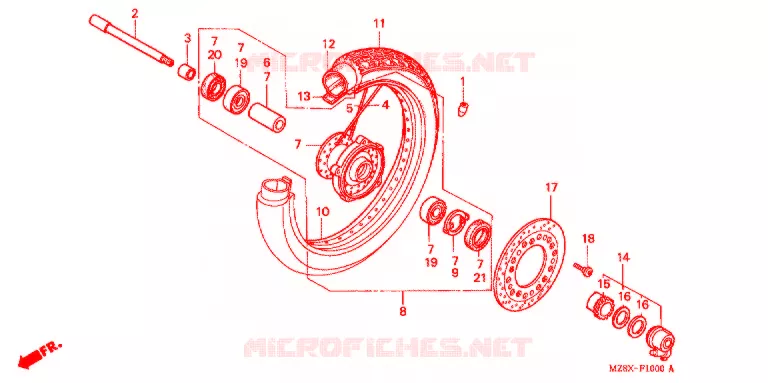ROUE AVANT Honda MOTO 600 SHADOW 2001  VT600CD1