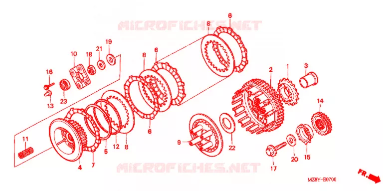 EMBRAYAGE Honda MOTO 600 SHADOW 2001  VT600CD1