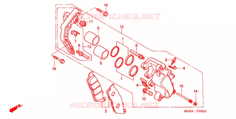 ETRIER DE FREIN AVANT Honda MOTO 600 SHADOW 2001  VT600CD1