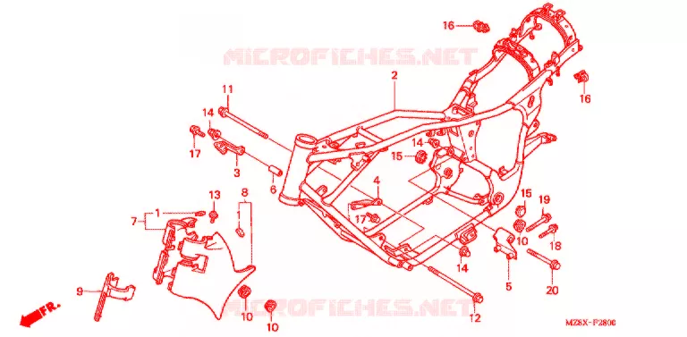 CADRE Honda MOTO 600 SHADOW 1999  VT600CD2X