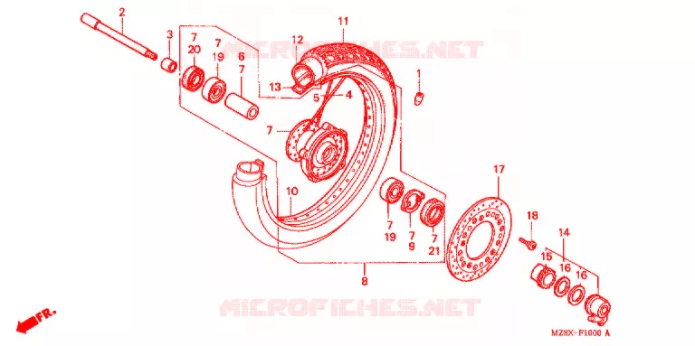 ROUE AVANT Honda MOTO 600 SHADOW 1999  VT600CD2X