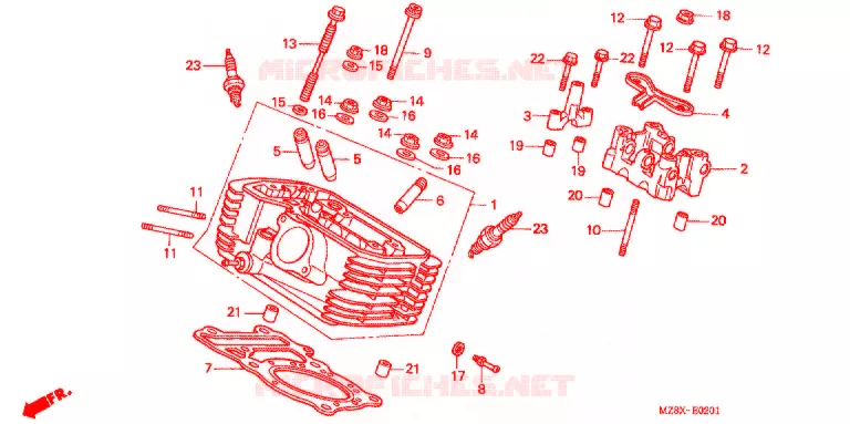 CULASSE (ARRIERE) Honda MOTO 600 SHADOW 2000  VT600CD2Y