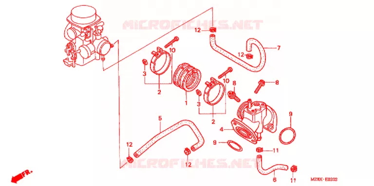 COLLECTEUR D'ADMISSION Honda MOTO 600 SHADOW 2000  VT600CD2Y
