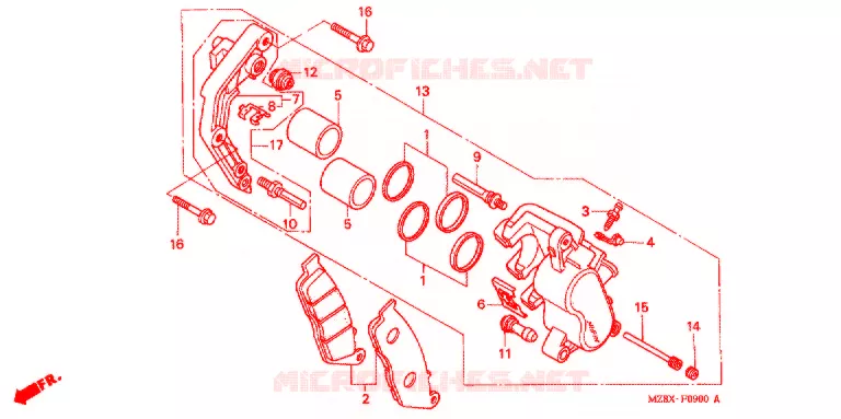 ETRIER DE FREIN AVANT Honda MOTO 600 SHADOW 2000  VT600CD2Y