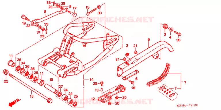 BRAS OSCILLANT Honda MOTO 600 SHADOW 2006  VT600CD6
