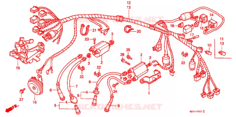 FAISCEAU DES FILS Honda MOTO 600 SHADOW 1993  VT600CDP