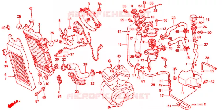 RADIATEUR Honda MOTO 600 SHADOW 1993  VT600CDP