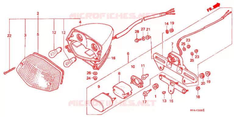 FEU ARRIERE Honda MOTO 600 SHADOW 1994  VT600CDR