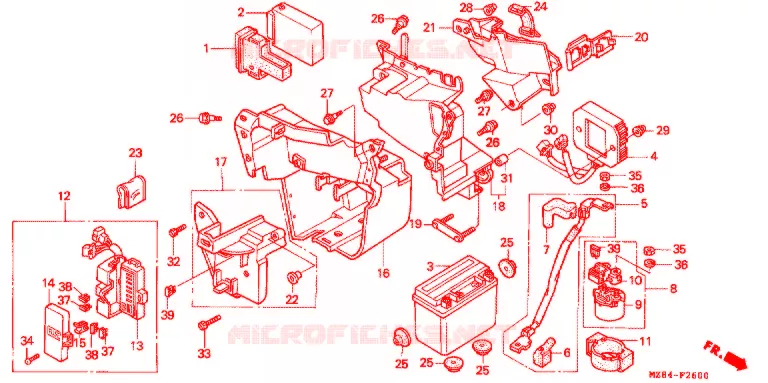 BATTERIE Honda MOTO 600 SHADOW 1995  VT600CDS