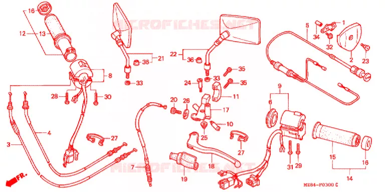 COMMODOS - POIGNEES Honda MOTO 600 SHADOW 1995  VT600CDS