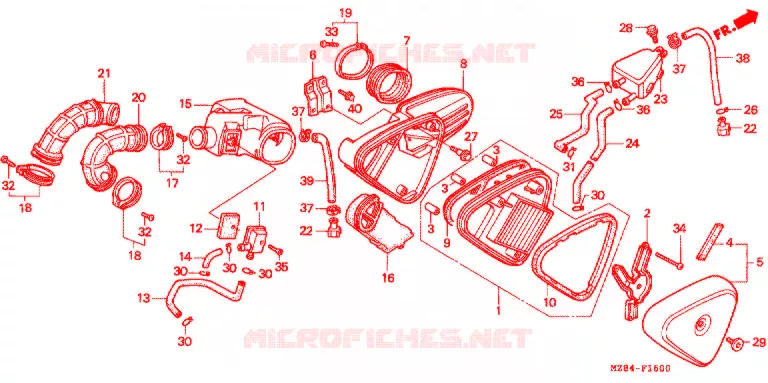 FILTRE A AIR Honda MOTO 600 SHADOW 1996  VT600CDT