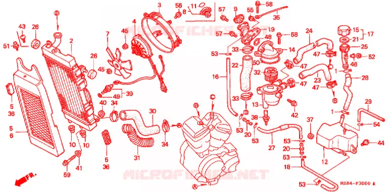 RADIATEUR Honda MOTO 600 SHADOW 1998  VT600CDW