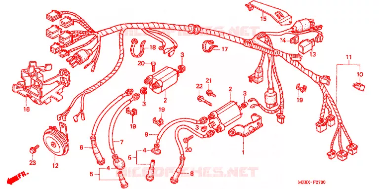 FAISCEAU DES FILS Honda MOTO 600 SHADOW 2000  VT600CDY