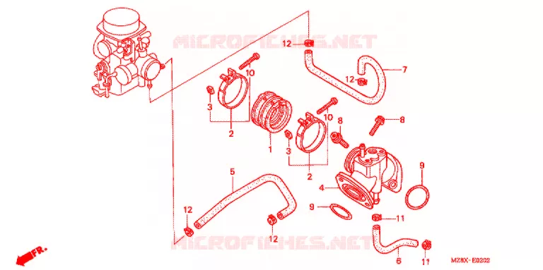 COLLECTEUR D'ADMISSION Honda MOTO 600 SHADOW 2000  VT600CDY