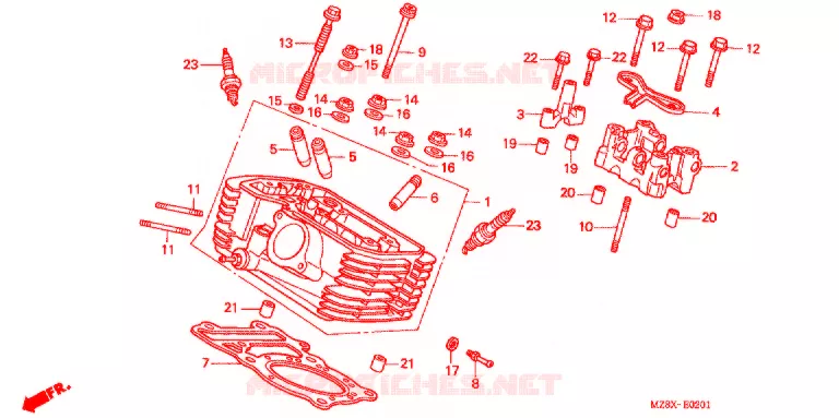 CULASSE (ARRIERE) Honda MOTO 600 SHADOW 2000  VT600CDY