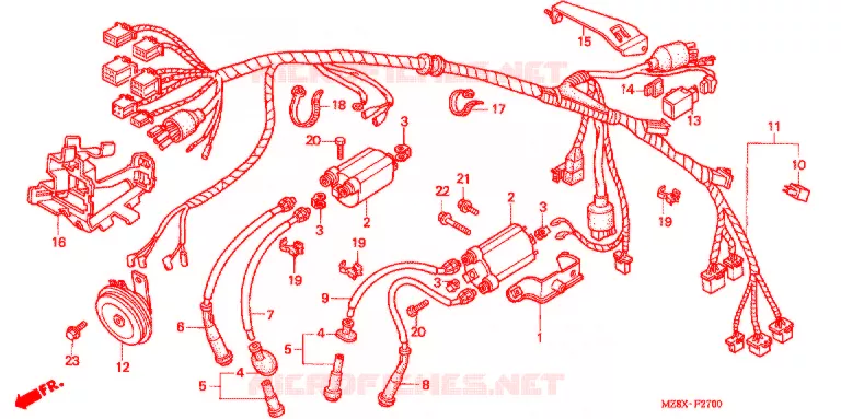 FAISCEAU DES FILS Honda MOTO 600 SHADOW 2000  VT600CDY