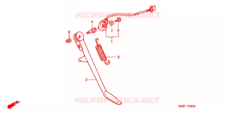 BEQUILLE LATERALE Honda MOTO 600 SHADOW 2000  VT600CDY