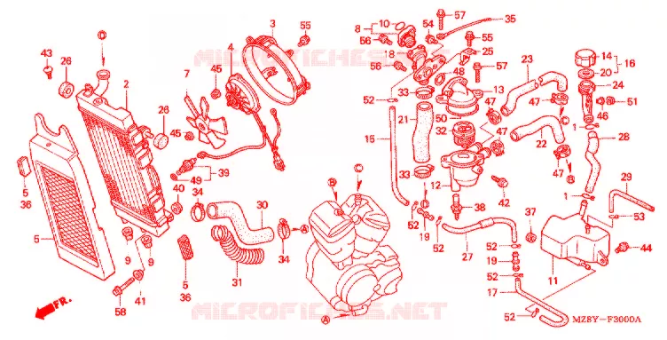 RADIATEUR Honda MOTO 600 SHADOW 2000  VT600CDY