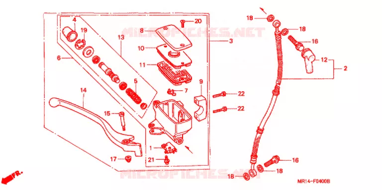 MAITRE CYLINDRE DE FREIN AVANT Honda MOTO 600 SHADOW 1993  VT600CP