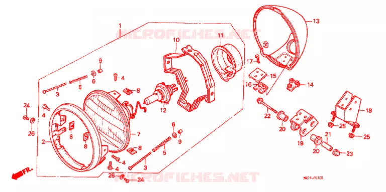 PHARE Honda MOTO 600 SHADOW 1993  VT600CP