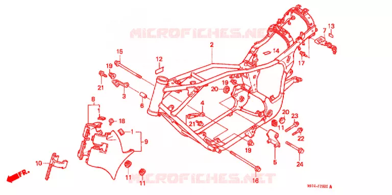 CADRE Honda MOTO 600 SHADOW 1994  VT600CR