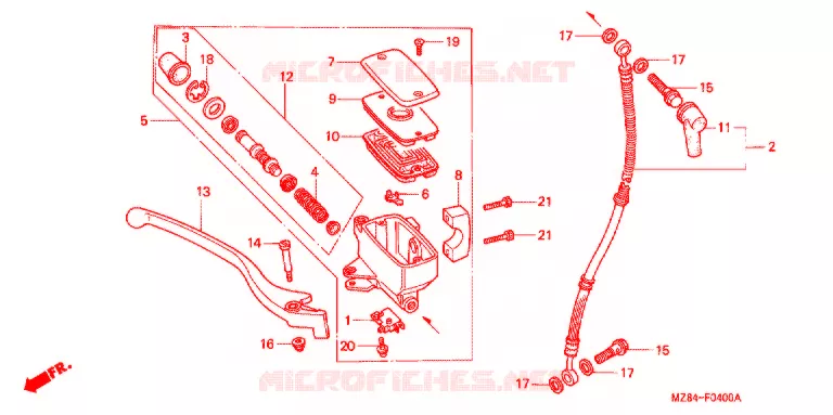 MAITRE CYLINDRE DE FREIN AVANT Honda MOTO 600 SHADOW 1995  VT600CS