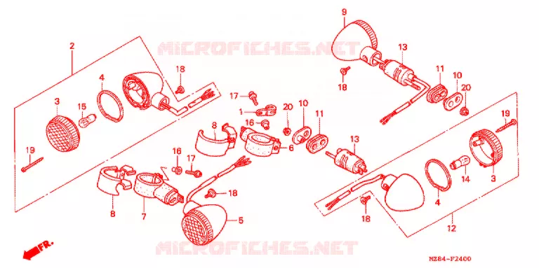 CLIGNOTANT ('95,'96,'97) Honda MOTO 600 SHADOW 1996  VT600CT