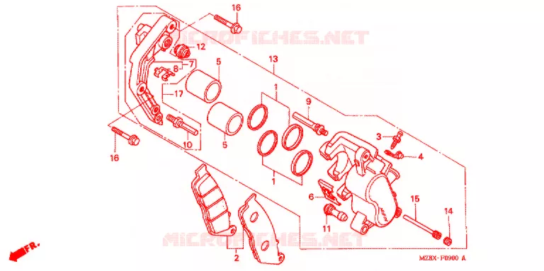 ETRIER DE FREIN AVANT Honda MOTO 600 SHADOW 2000  VT600CY