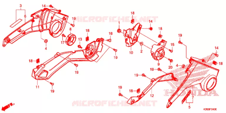 COUVERCLES LATERAUX Honda MOTO 125 GROM 2015  MSX125D