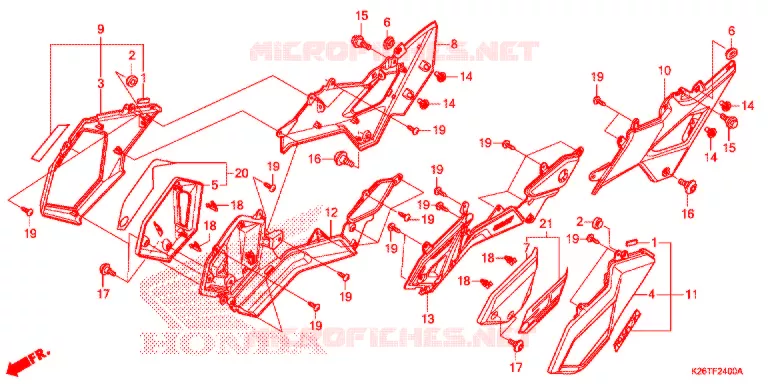 COUVERCLES LATERAUX Honda MOTO 125 GROM 2016  MSX125G