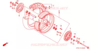 ROUE ARRIERE (1) pour Honda NSR 80 de 1990